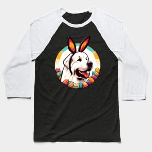 Great Pyrenees Enjoys Easter with Bunny Ears Delight Baseball T-Shirt